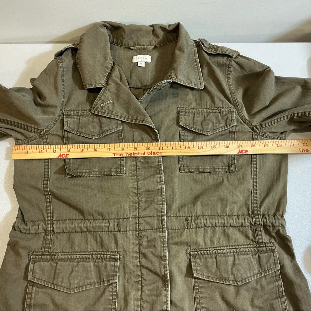 J.Crew Brown Utility Field Jacket Women’s Medium – Distressed Khaki Button-Up - Picture 13 of 15